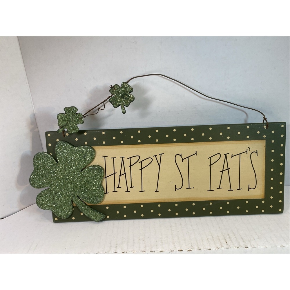 Irish Day Shamrock Wall Plaques/Door Sign‎ ~ Happy St. Pat's
